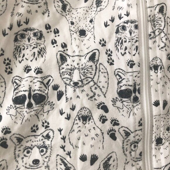 Bird & Bean Woodland Animal Print Modal Sleep Sack Size 0-6M - Picture 2 of 5